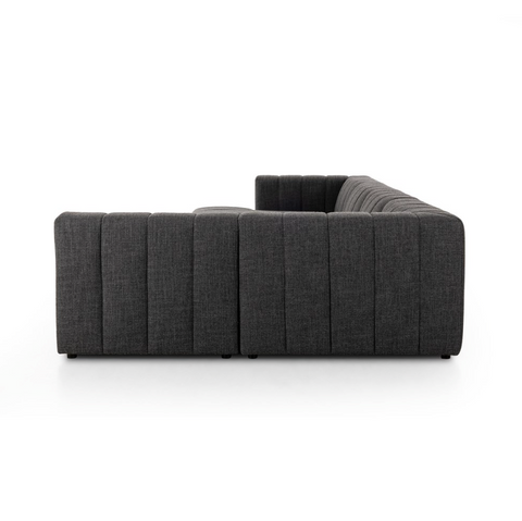 Langham Channeled 5Pc LAF Chaise Sectional - Saxon Charcoal