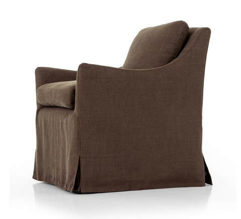 Monette Slipcover Dining Armchair - Brussels Coffee