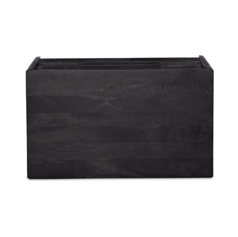 Sydney Large Nightstand - Black Wash w/ Black Cane