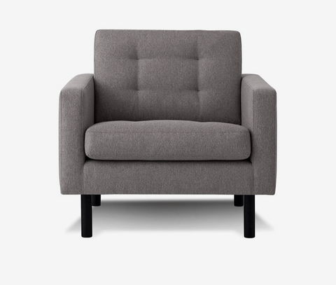 Joan Tufted Chair - Panama Grey - Black Ash Leg