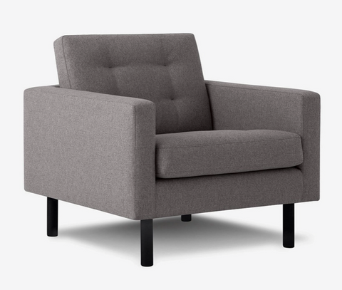 Joan Tufted Chair - Panama Grey - Black Ash Leg