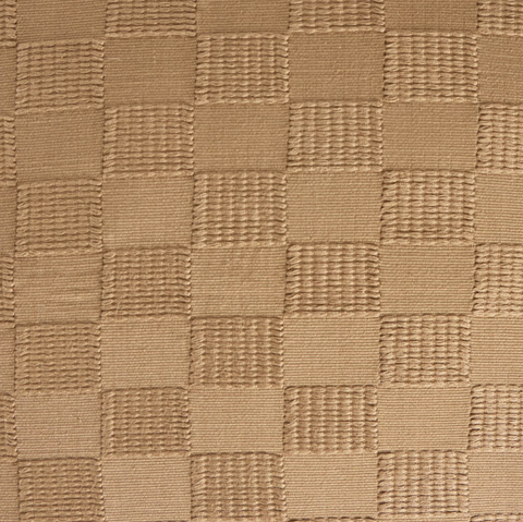 Handwoven Checked Pillow - Khaki Cotton