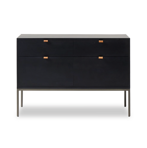 Trey Modular Wide Filing Cabinet - Black Wash Poplar