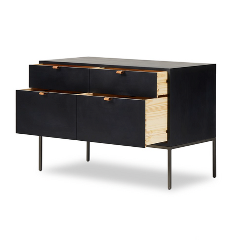 Trey Modular Wide Filing Cabinet - Black Wash Poplar