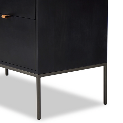 Trey Modular Wide Filing Cabinet- Black Wash Poplar
