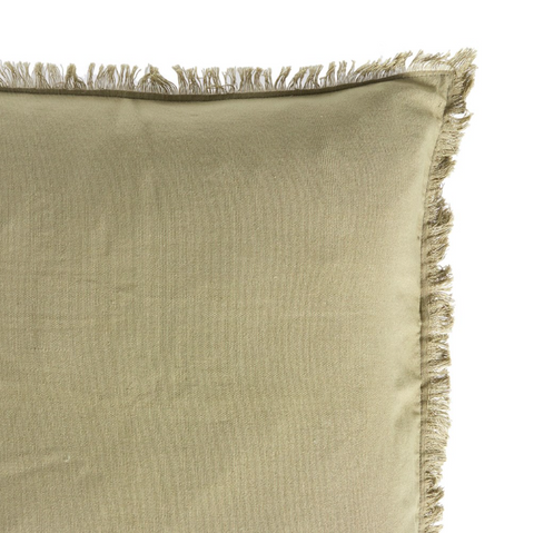 Handwoven Eyelash Pillow - Sage Cotton -22"