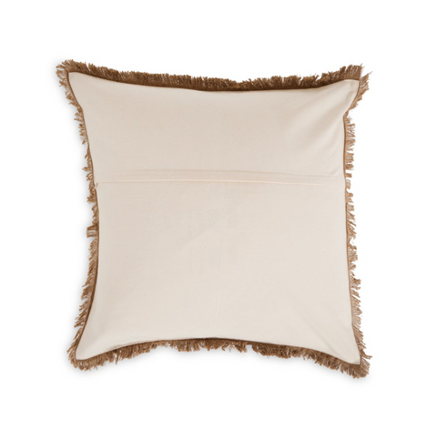 Handwoven Eyelash Pillow - Khaki Cotton -22"