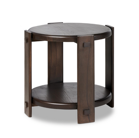 Two Tier End Table - Matte Brown Neem