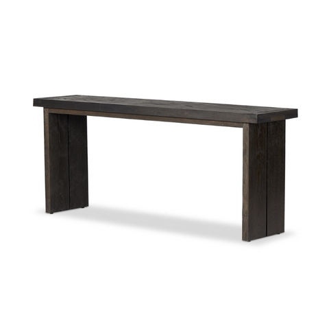 Warby Console Table - Worn Black Veneer