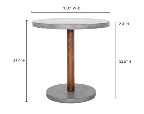 Hagan Outdoor Counter Height Table - Dark grey