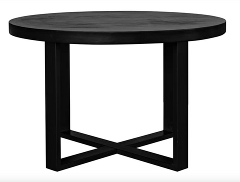Jedrik Round Outdoor Dining Table - Black