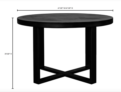 Jedrik Round Outdoor Dining Table - Black
