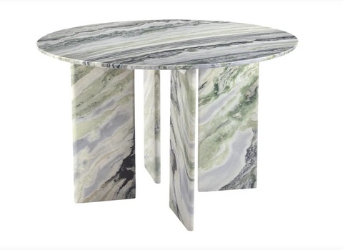 Celia Round Dining Table - Green Onyx Marble