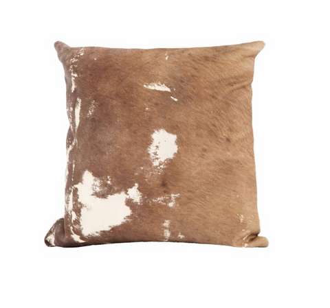 Harland Modern Hide Pillow - Warm Brown