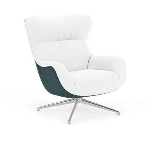 Arie Swivel Chair - Front - Boucle Cream,  Back - Lana Soft Blue - IN STOCK