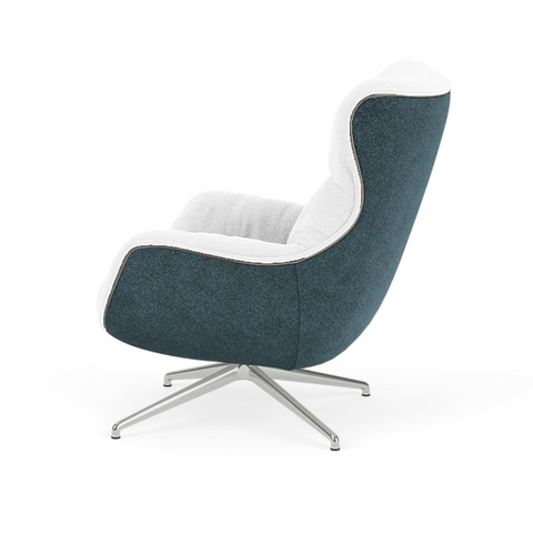 Arie Swivel Chair - Front - Boucle Cream,  Back - Lana Soft Blue - IN STOCK