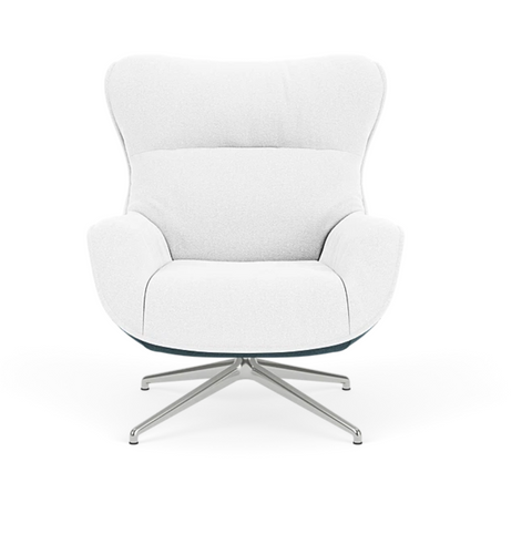 Arie Swivel Chair - Front - Boucle Cream,  Back - Lana Soft Blue - IN STOCK