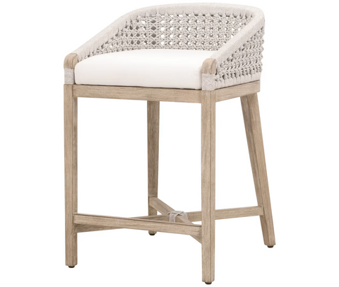 Montecito Counter Stool - White Speckle Round Rope