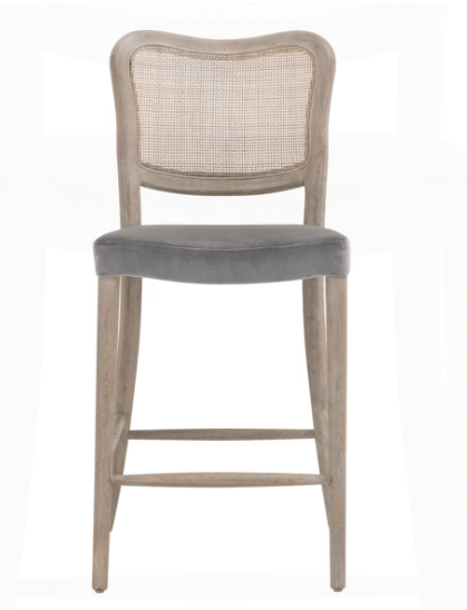 Cela Counter Stool - Natural Gray Oak (Dark Dove Velvet)