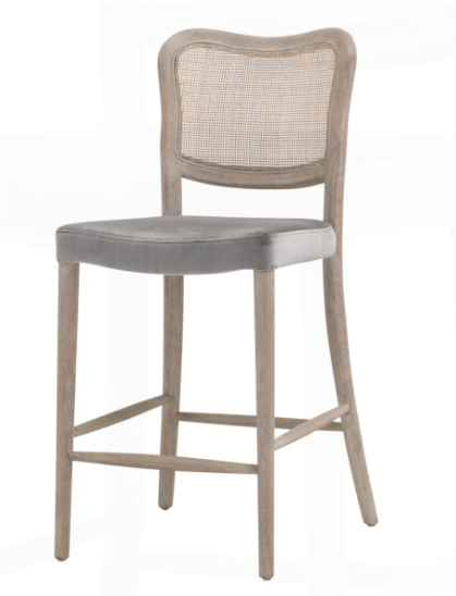 Cela Counter Stool - Natural Gray Oak (Dark Dove Velvet)