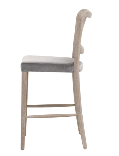 Cela Counter Stool - Natural Gray Oak (Dark Dove Velvet)