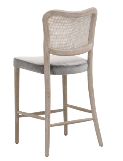 Cela Counter Stool - Natural Gray Oak (Dark Dove Velvet)