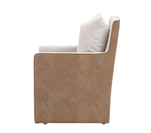 HARMONY ARM CHAIR WITH CASTERS - Bisque French Linen