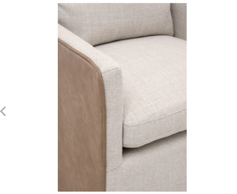 HARMONY ARM CHAIR WITH CASTERS - Bisque French Linen