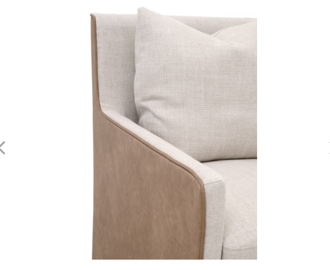 HARMONY ARM CHAIR WITH CASTERS - Bisque French Linen