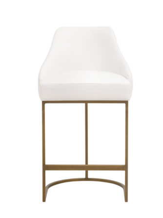 Parissa Counter Stool - Pure White Top Grain