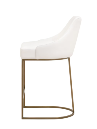 Parissa Counter Stool - Pure White Top Grain