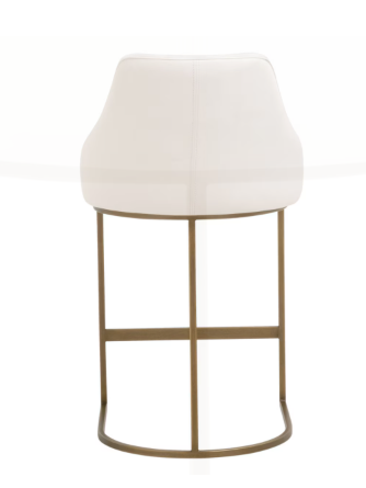 Parissa Counter Stool - Pure White Top Grain