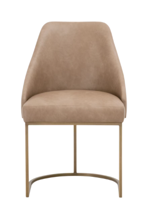 Parissa Dining Chair - Ivanhoe Toast, Brushed Gold