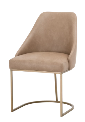 Parissa Dining Chair - Ivanhoe Toast, Brushed Gold