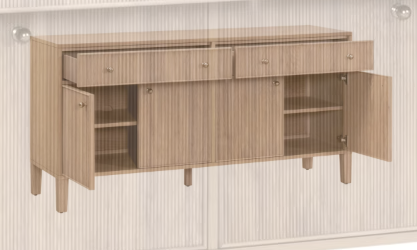 Highland Media Sideboard - Natural Oak