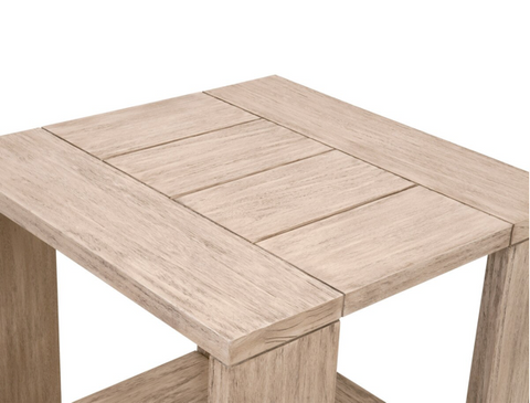 Sur Outdoor End Table - Washed Ever Teak
