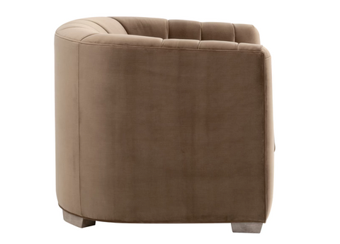 Bronx Channel Back Sofa Chair, Caramel Velvet, Natural Gray Oak