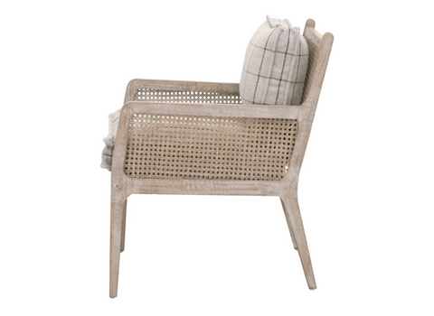 Leone Club Chair, Performance Windowpane Cement, Natural Gray Oak, Cane