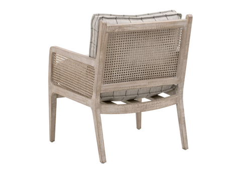 Leone Club Chair, Performance Windowpane Cement, Natural Gray Oak, Cane