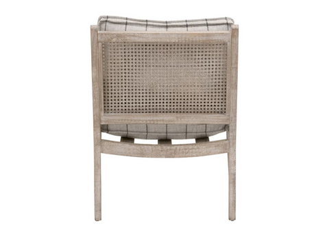 Leone Club Chair, Performance Windowpane Cement, Natural Gray Oak, Cane