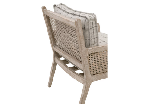 Leone Club Chair, Performance Windowpane Cement, Natural Gray Oak, Cane
