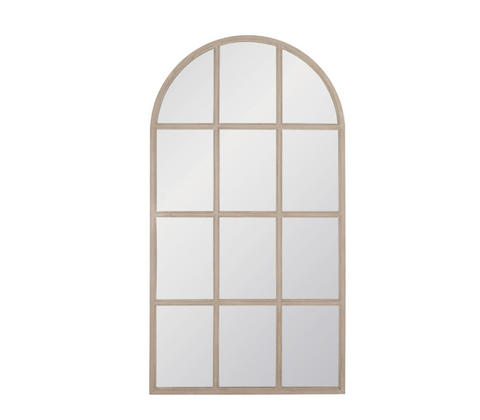 Grid Arched Mirror, Natural Gray Oak