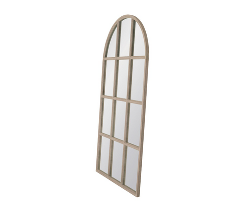 Grid Arched Mirror, Natural Gray Oak