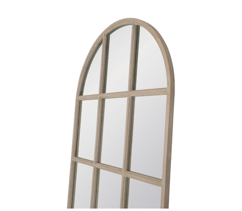 Grid Arched Mirror, Natural Gray Oak