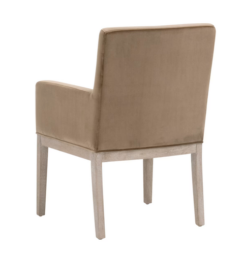 Drake Arm Chair -Caramel Velvet, Natural Gray Oak