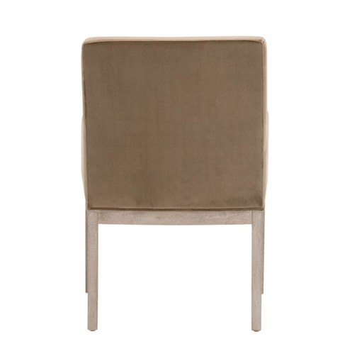 Drake Arm Chair -Caramel Velvet, Natural Gray Oak