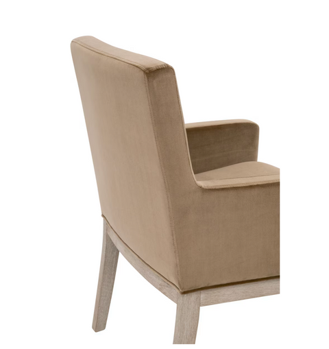 Drake Arm Chair -Caramel Velvet, Natural Gray Oak
