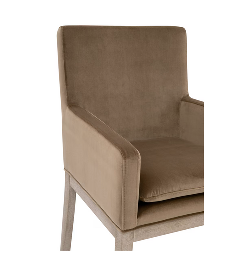 Drake Arm Chair -Caramel Velvet, Natural Gray Oak