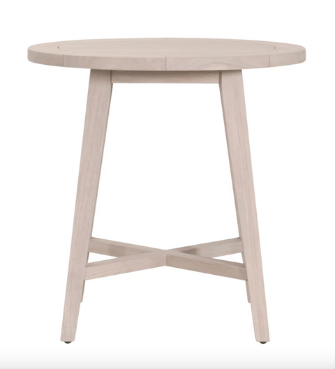 Carmel Outdoor 36" Round Counter Table - Washed Ever Teak