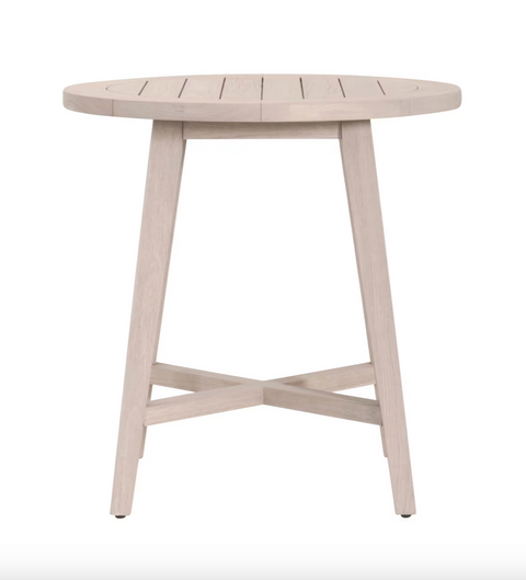 Carmel Outdoor 36" Round Counter Table - Washed Ever Teak
